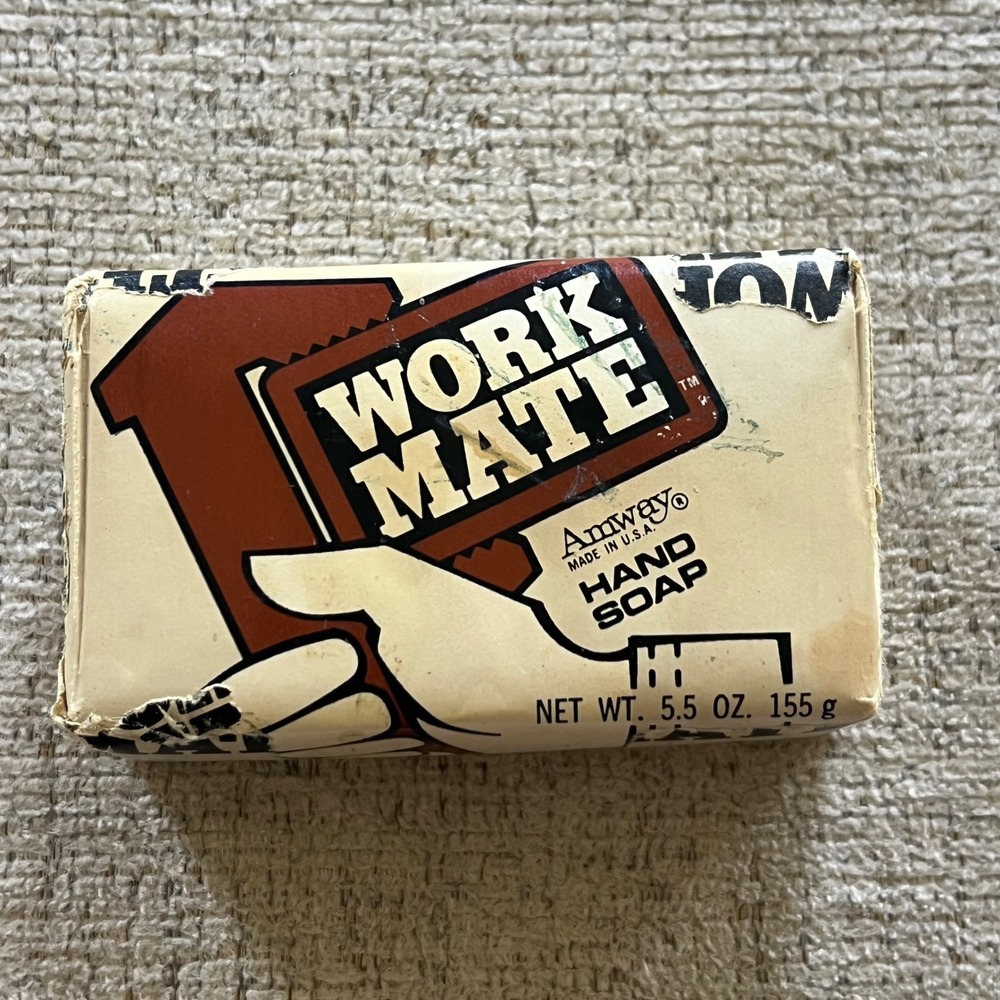 Vtg 1981 Amway Work Mate Hand Soap Bar 5.5 oz Heavy Duty Walnut‎ Shell Abrasive